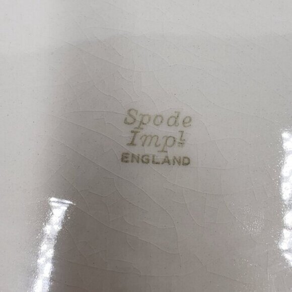 Vintage Spode Imperial Serving Platter Basket Weave Quatrefoil Ivory - Picture 9 of 16